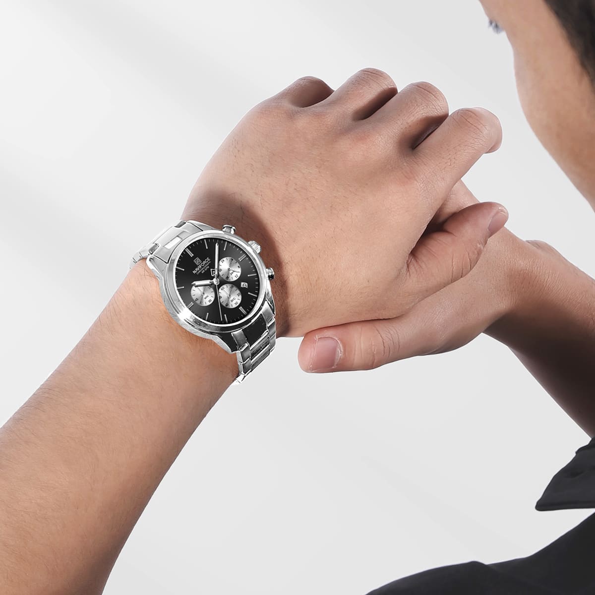ساعة نافي فورس للرجال NF8076-S-B-S